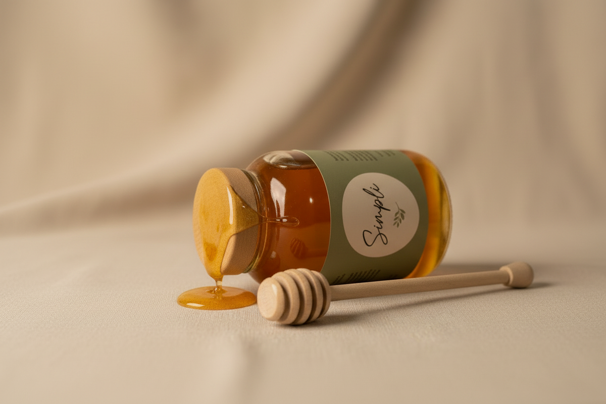 Practically Crunchy honey jar